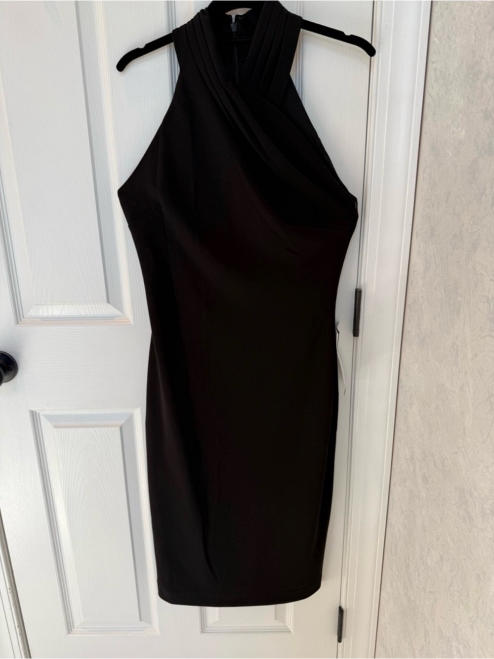 RACHEL Rachel Roy Black Sleeveless Halter Sheath Dress